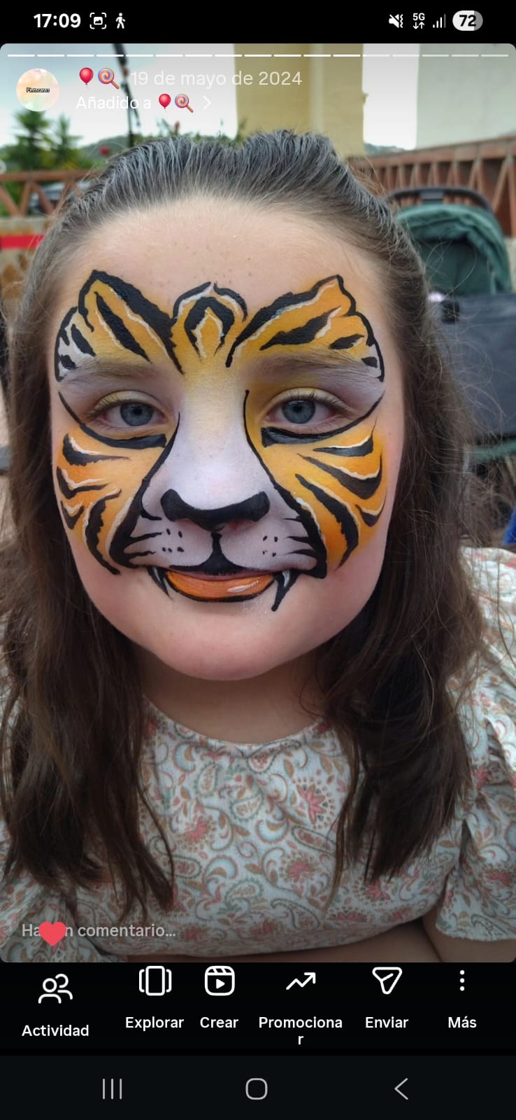 Pintacaras de tigre realista para cumpleaños en Barcelona